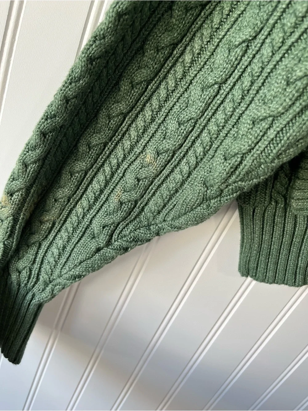 Green Cable Knit Sweater - Classic Women's Crewneck - Picture 9 of 10